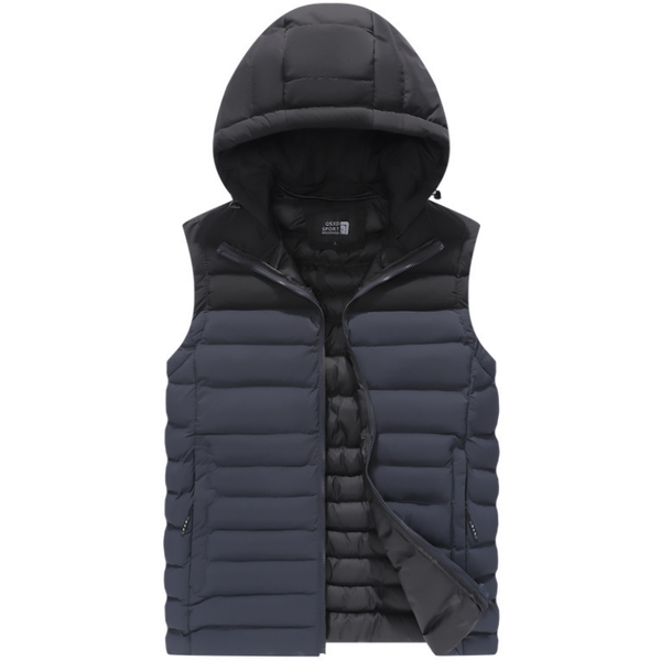 

men's vests 4xl men winter hat detachable hoodies vest casual waistcoat sleeveless jackets coat hooded outwear veste homme my498, Black;white
