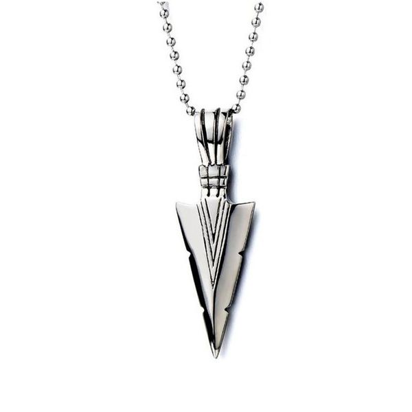 

chains cubana arrow necklace stainless steel pendant short keel chain cn origin cadenas de oro puro initial charms statement, Silver