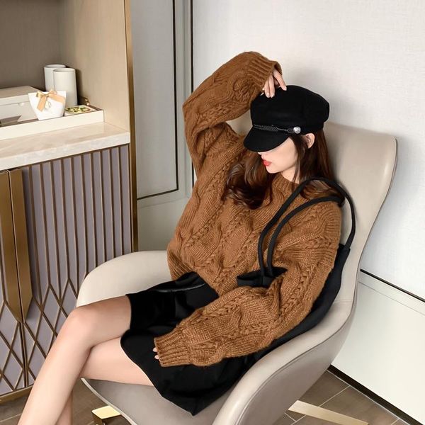 

thick warm winter women's sweaters new coming fz161 vintage retro knitted ladies female pullover out wear, White;black
