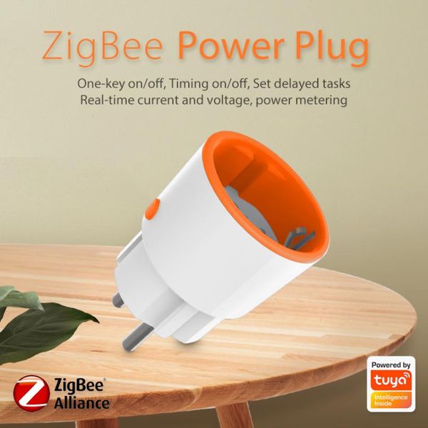 

smart power plugs tuya zigbee 3.0 plug 16a eu outlet 3680w meter life app remote control work with google home assistant gateway