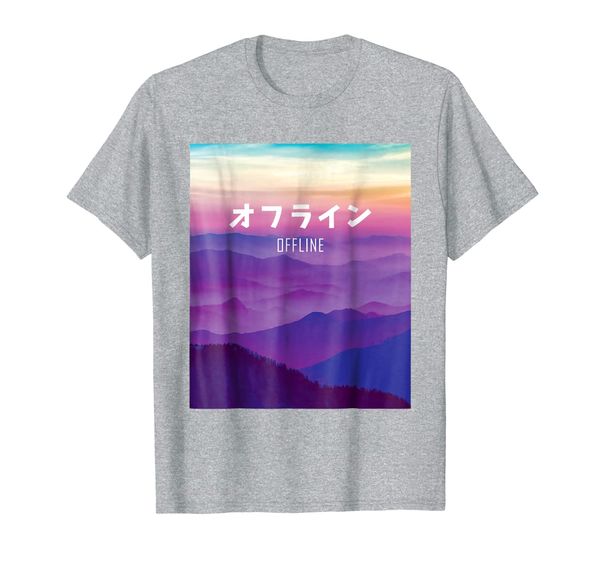 

vaporwave art for cyber punk offline t-shirt, White;black