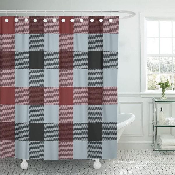 

shower curtains pattern tartan plaid three colors light blue dark red curtain waterproof fabric 72 x inches set with hooks