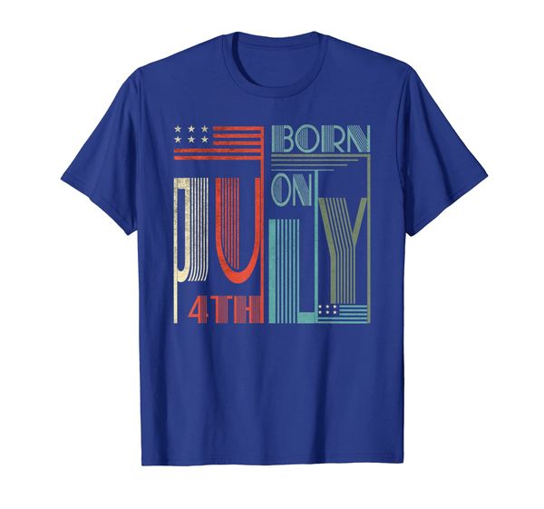

born on july 4th birthday t-shirt for independence day, White;black