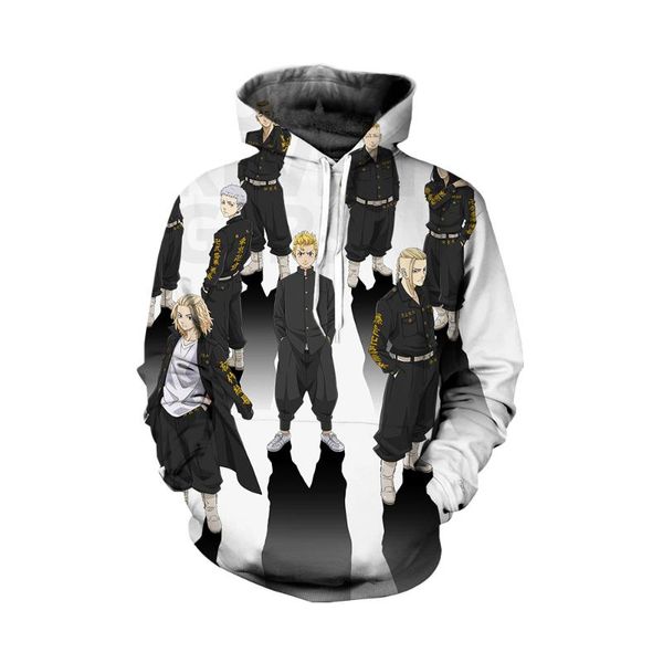 

men's hoodies & sweatshirts sweatshirt anime character print pullover hooded hip hop hoodie 2021 ladies autumn streetwear, Black
