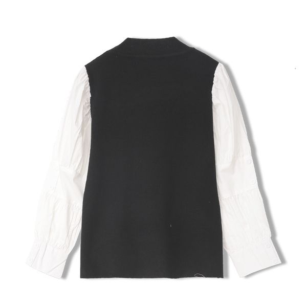 

sleeves thin mesh sweater parts female blouses spring pullover outerwear t50003 a1ca, White;black