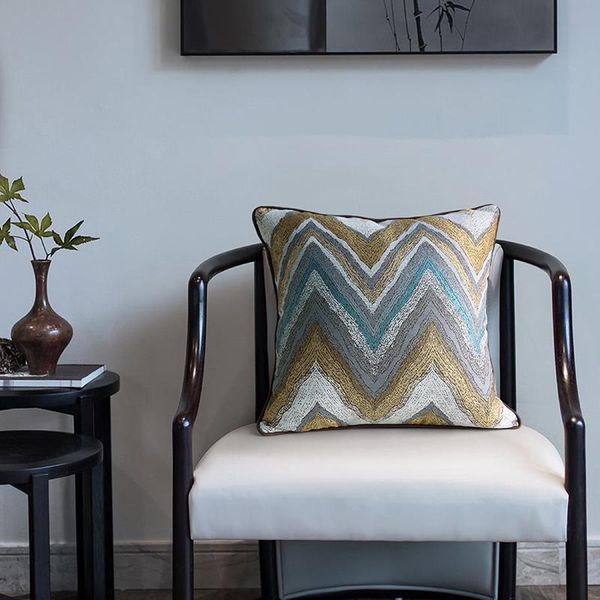 

cushion/decorative pillow geometric cushion cover decorative case modern yellow shade jacquard artistic sofa chair bedding coussin home deco