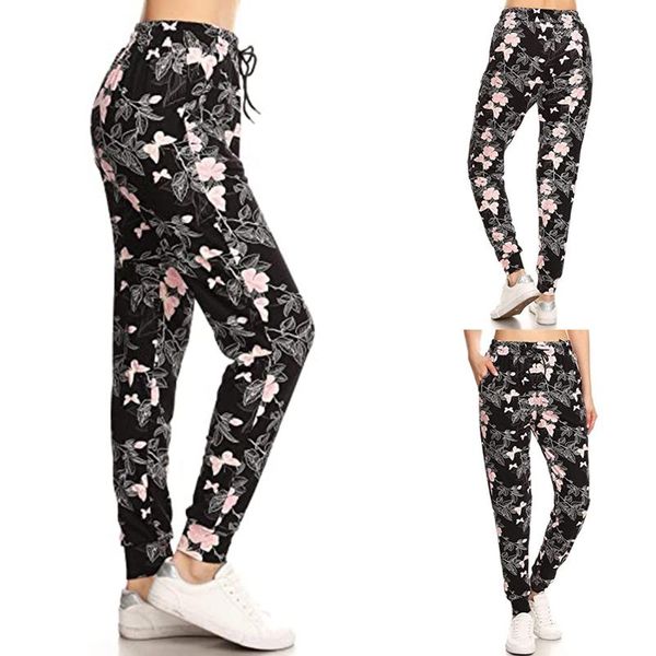 

women drawstring high waist print butterfly activewear sweatpants pants sports leggings female running trousers workout leggins, White;red
