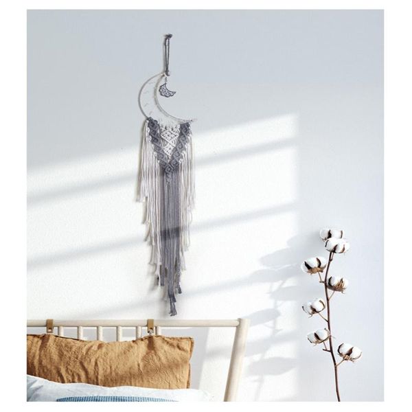 

moon cotton rope woven tapestry, tassels, wall decoration, bedroom decoration delicate portable personality convenient tool
