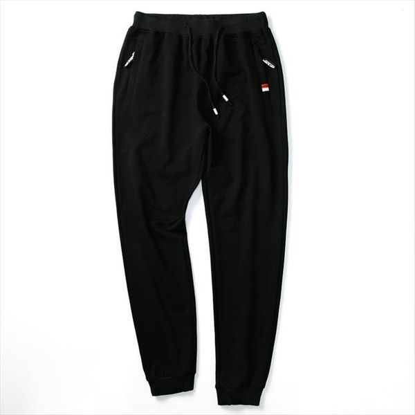 

sportwear spring autumn designer solid women pants slim cotton ankle length sports men loose clothing m 4xl ay860, Black