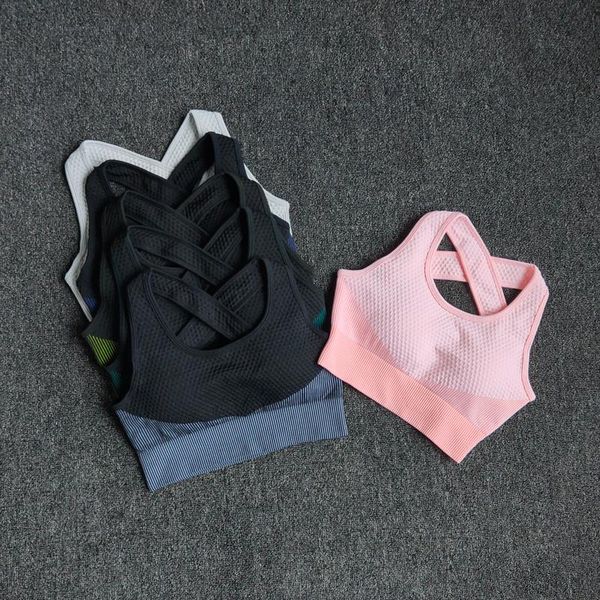

wareball 6 colors yoga sport bra back padded cross straps shockproof breathable fitness running gym vest sports top, White;black