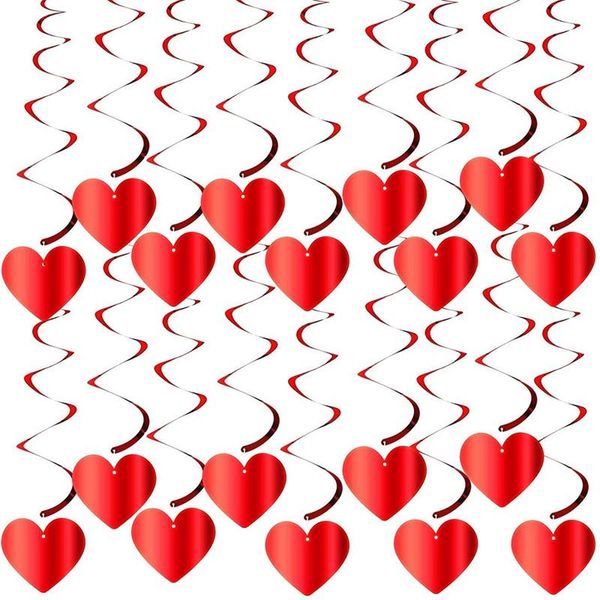 

decorative objects & figurines 36pcs valentine's day hanging heart swirls decoration, red decorations for mother's