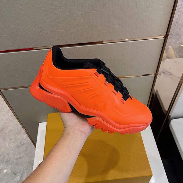 

millenium sneaker futuristic design casual shoes canvas mesh tongue laces with a locking system inspired by hiking boots black white orange