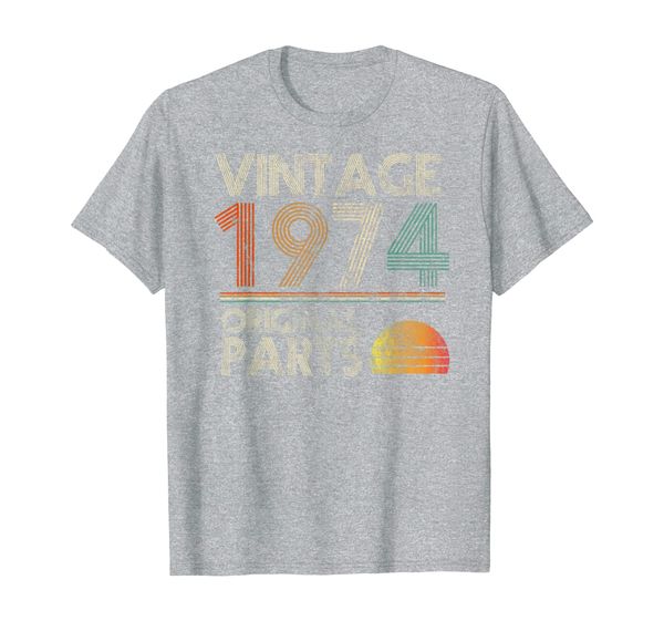 

vintage original parts birthday 1974 45th retro style t-shirt, White;black