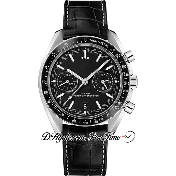 

42mm racing miyota automatic mens watch 329.33.44.51.01.001 day date steel case black dial white stick markers nylon leather strap 10 styles, Slivery;brown