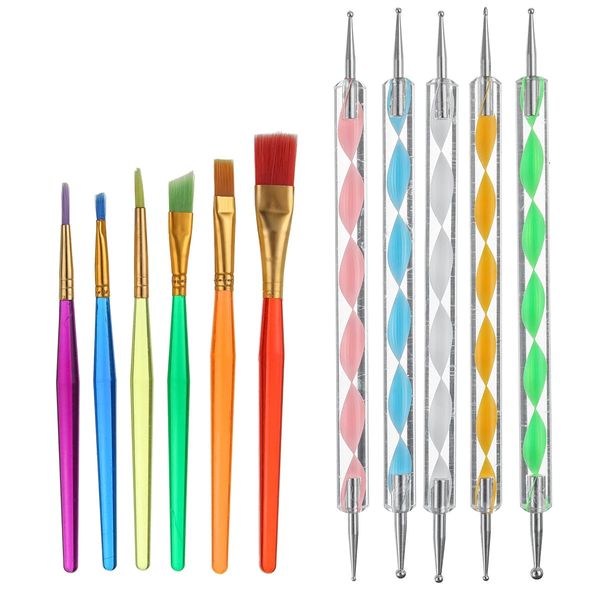 11 pcs Mandala Dotting Tools Set Rock Painting Kit Nail Art Craft Canetas Pincéis Pincéis Suprimentos Para Adultos Crianças