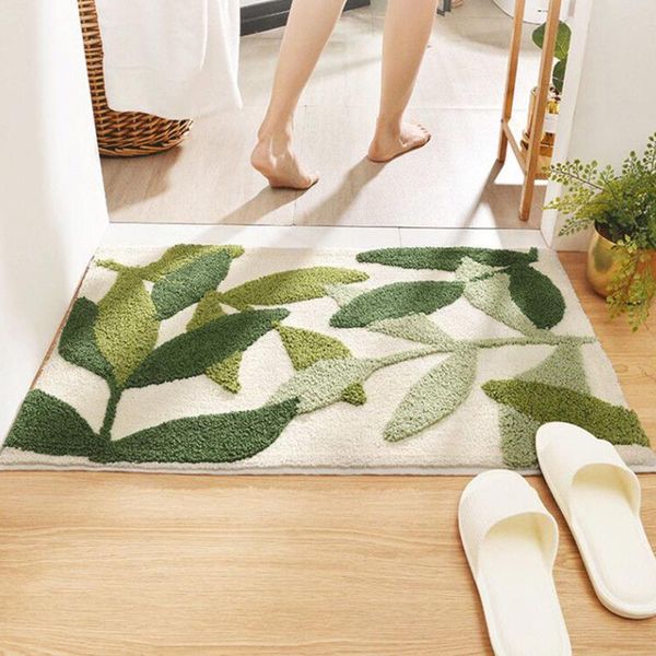 

bath mats home decor mat shower anti-slip super absorbent flocking carpet suit for modern living room floor kitchen toilet