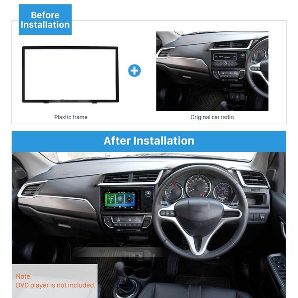 

2 din uv black car radio stereo fascia mount kit install dash bezel trim kit for 2017+ honda brv oem style panel plate
