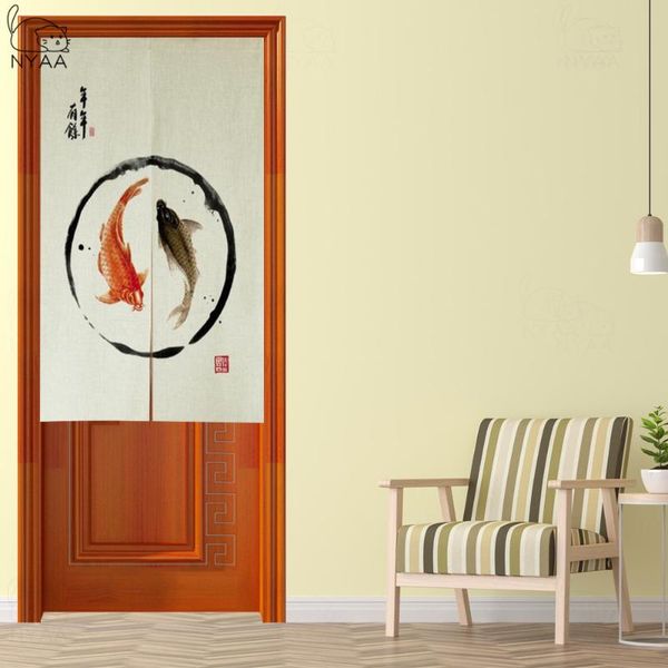 

curtain & drapes nyaa doorway 85x120 decorative chinese style screen floral door fish hallway kitchen rideaux