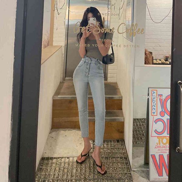 

women's jeans jeans high elastic waist, ask for blue pants with buttons nwx7