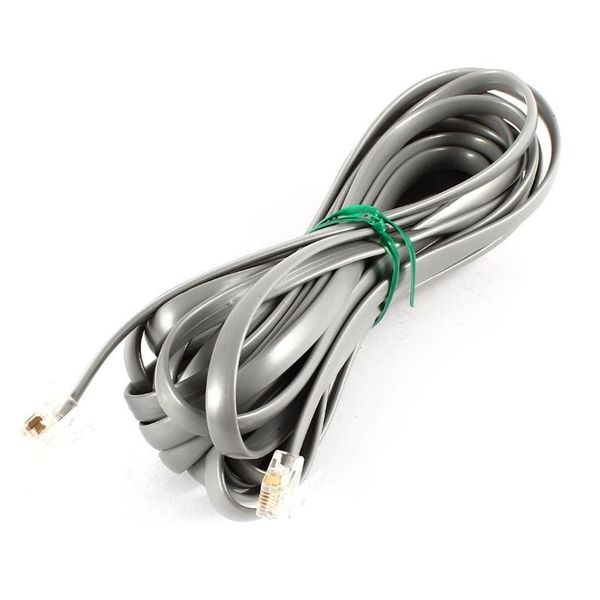 

audio cables & connectors gray plastic noodles 6p6c rj11 m/m flat telephone cable cord 5m 16ft