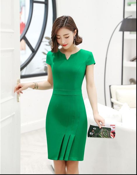 

novelty green formal ol styles women dresses 2021 spring summer slim hips dress for ladies office female vestidos clothes, Black;gray