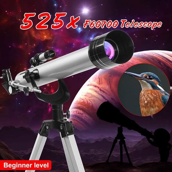 

telescope & binoculars sgodde f60700 525x high magnification astronomical refractive 3pcs eyepieces and tripod space observation scope gift