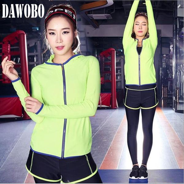 

2021 new women sports female yoga workout set clothes zipper long sleeve hoodies fitness suits performing gymnastics sport suit, White;red