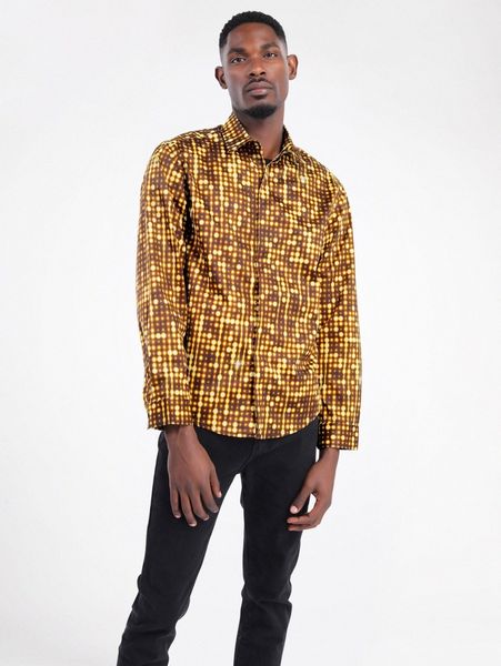 

cloudstyle men allover geo print shirt q6ds#, White;black