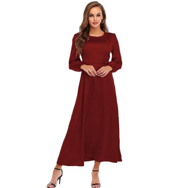 

ethnic clothing dubai arab muslim women's long skirt noble and elegant european abaya fashion ramadan mosque casual, Red