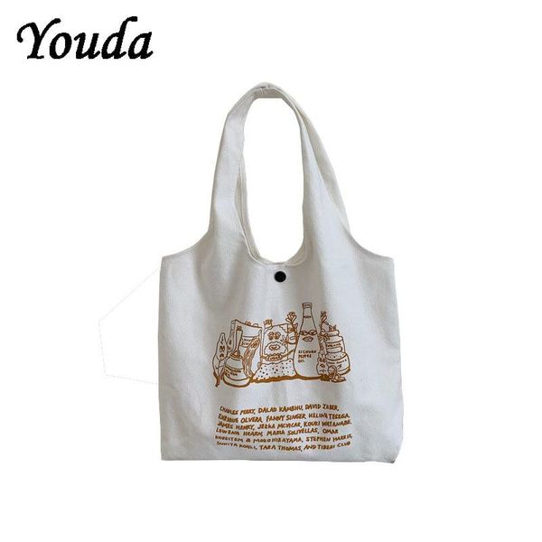 

cross body japanese classic women canvas vest bag tote stick figure printed shoulder bags handbag cotton cloth fabric shopping girls