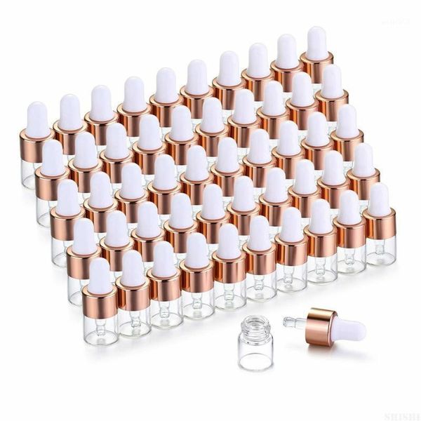 

storage bottles & jars 20/30/50 pcs mini dropper essential oil with rose gold cap reagent pipettes 1ml 2ml 3ml 5ml