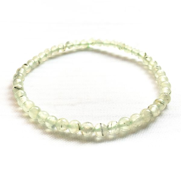 MG0105 Bracciale in prehnite di grado AA da 4 mm all'ingrosso Mini braccialetto di pietre preziose di alta qualità in pietra naturale Yoga Mala Energy Jewelry