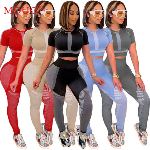 

women's two piece pants wholesale items bulk lots summer sportswear set women fashion print pantsuits t-shirt outfits clothing m6829, White