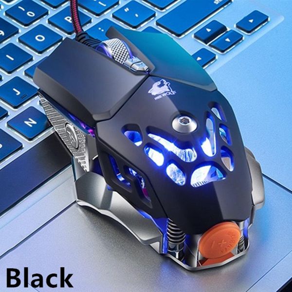 

backlight gaming mouse 6 buttons programming ergonomics 2400 dpi optical usb wired mouse for lapdesktop