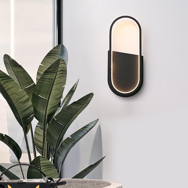 

wall lamp ac180-265v 18w modern simple led elliptical interior decoration leds light mirror hard-wired