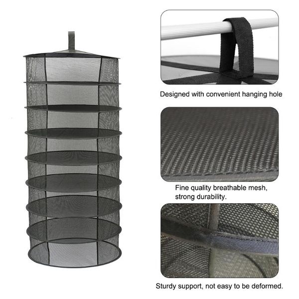 

drying net layers foldable fabric fishing net hanging basket dry rack bag mesh dryer for herbs flowers plants buds wy71308