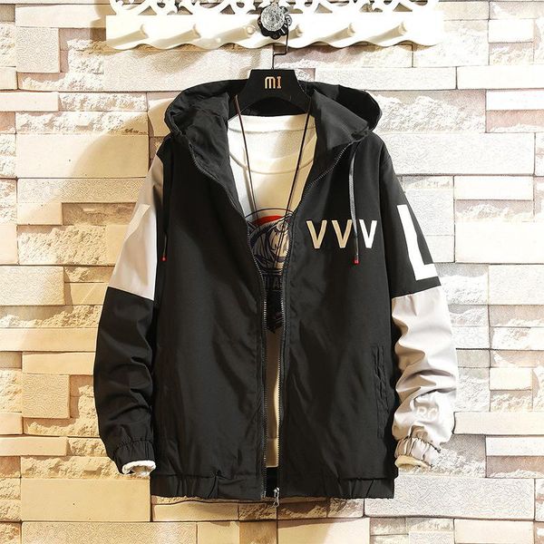 

men's jackets workwear jacket male 2021 autumn korean style trend casual loose student handsome hooded windbreaker, Black;brown