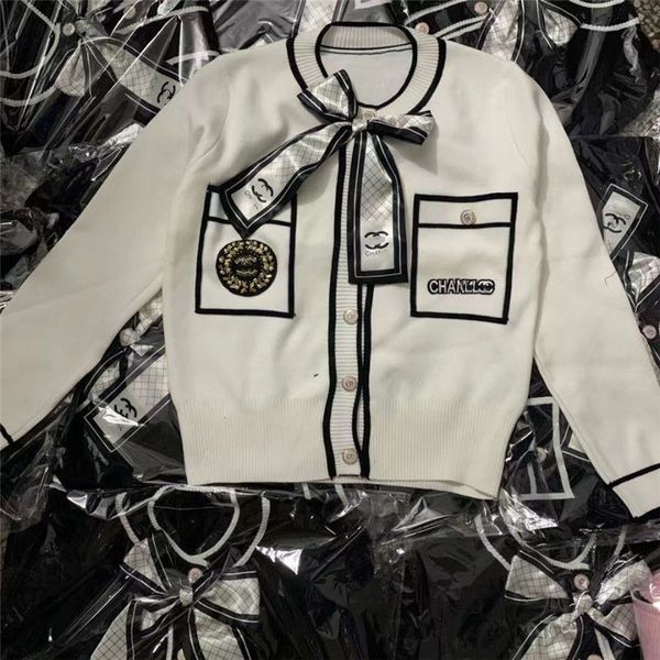 

small fragrant wind knit upper garment jacket, jackets, women's scardigan short paragraph high-grade foreign style fashionable bowknot, Black;brown