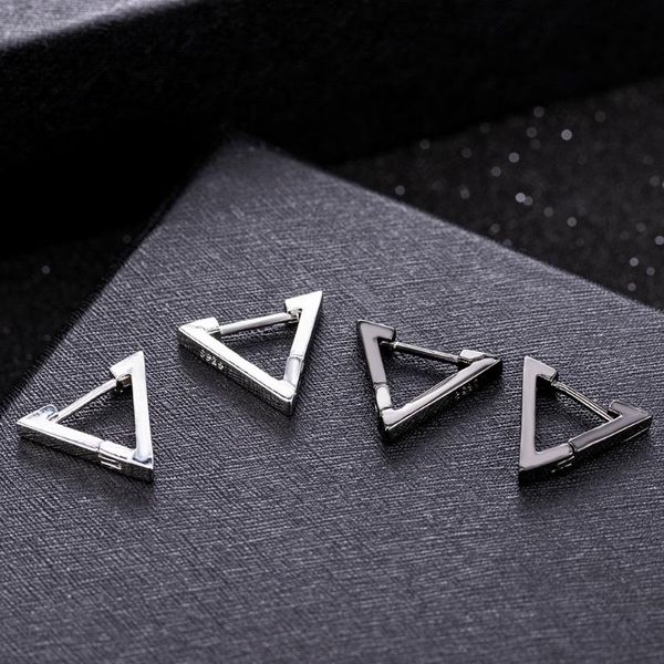

stud 2021 fashion creative geometric men women triangle earrings black gifts aretes de mujer modernos, Golden;silver