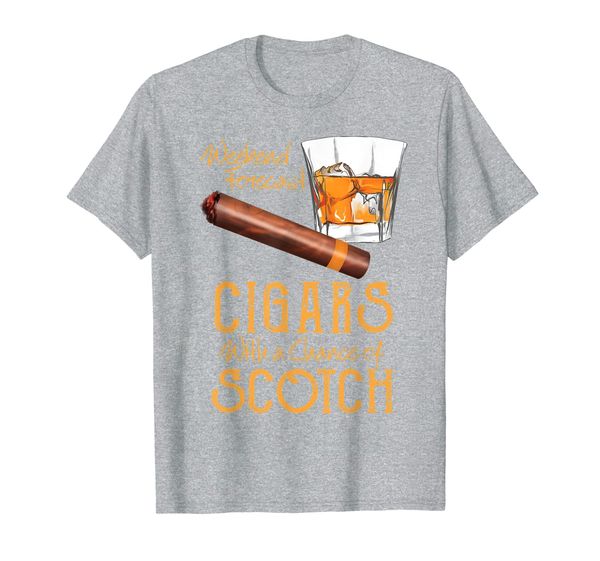 

weekend forecast cigars chance of bourbon fathers day gift t-shirt, White;black