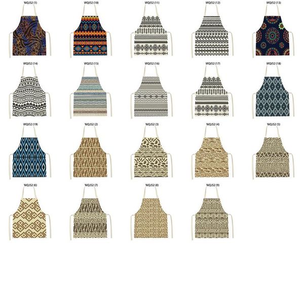 

aprons kitchen apron women for children 38-47cm bohemia print custom logo household cleaning supplies 55-68cm