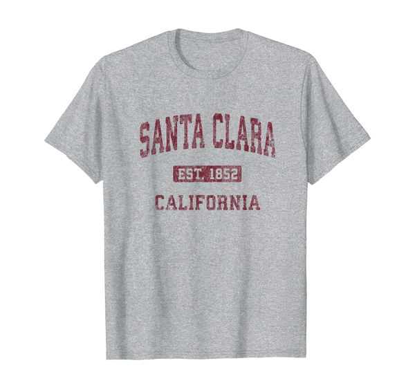 

santa clara california ca vintage athletic sports design t-shirt, White;black