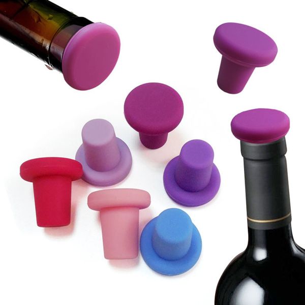 9 colori Tappo per bottiglia di birra Tappi Famiglia Bar Conservazione Strumenti Food Grade Silicone Bottiglie di vino Tappo Design creativo Sicuro Sano JY0959