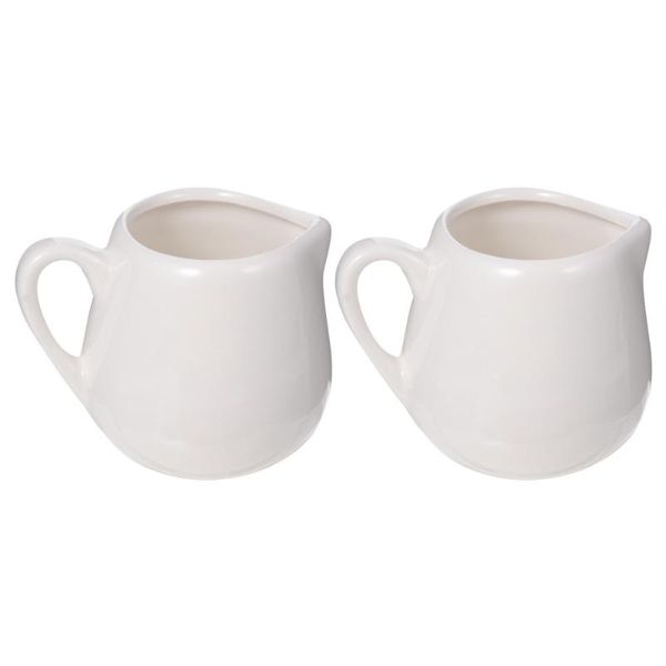 

spoons 2 pcs mini jug kitchen sauce cup jugs ceramic creamer with handle