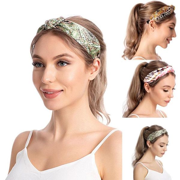 

women fashion floral printed headband girl's hair hoop hairband lady's hair hairband headwrap bandage accessories wild cros, Silver