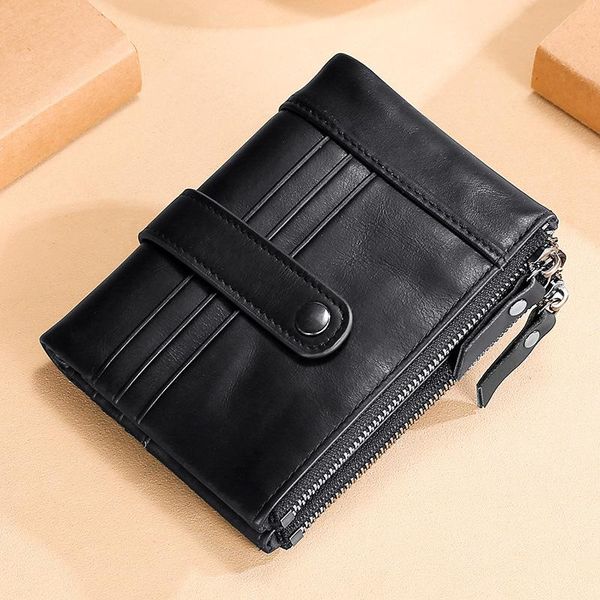 

wallets men's wallet cowhide coin purse genuine leather clutch holder male small vintage organizer, Red;black