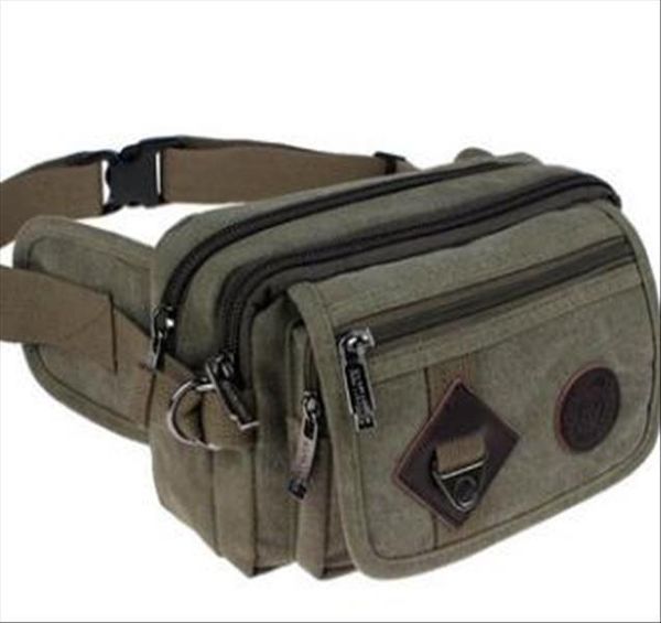 

canvas messenger bag pockets riding anti-theft small package men waist bag