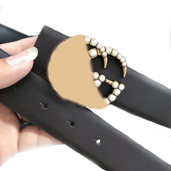 

wholesale belts agu cci belt pearl gold buckle 3.3cm wide, Black;brown