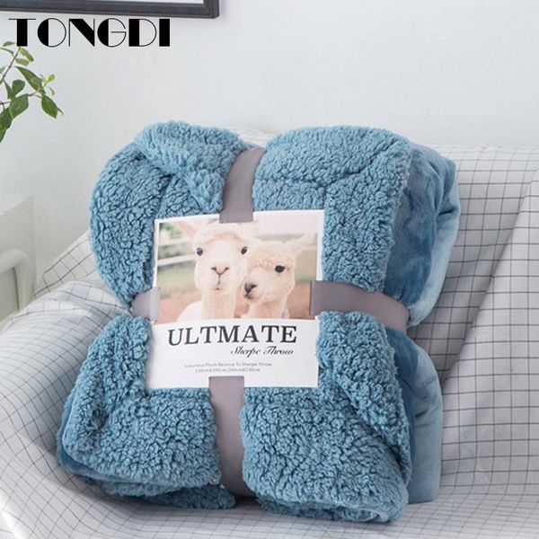 

tongdi plush blanket super soft warm elegant fannel cashmere woolen blanket decor for winter couch cover bed sofa bedspread