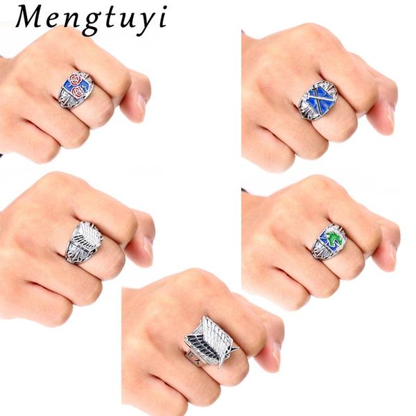 

cluster rings anime attack on titan ring metal cosplay jewelry men women gift can drop accessories, Golden;silver